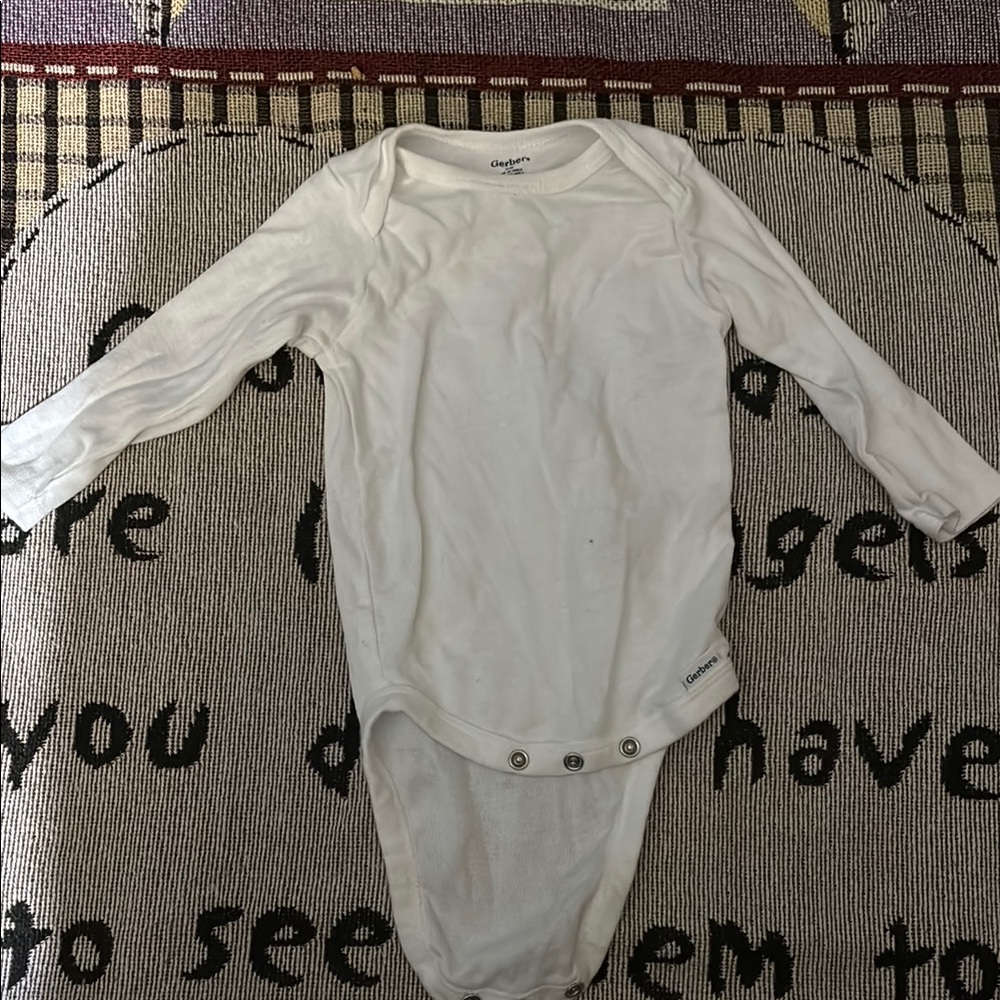 Carter's White Cotton Long Sleeve Bodysuit